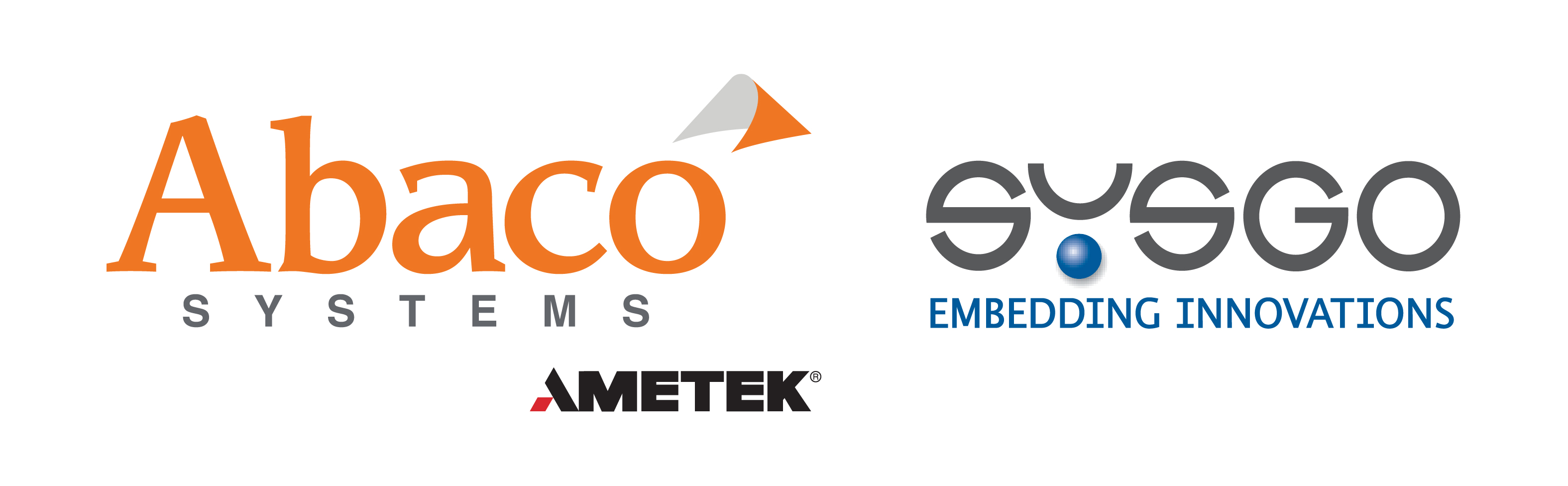Abaco Systems and SYSGO partnership logo lockup